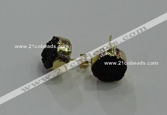 NGE319 12mm - 14mm freeform druzy agate earrings wholesale