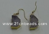 NGE321 10*14mm - 12*16mm freeform druzy agate gemstone earrings