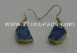 NGE324 10*14mm - 12*16mm freeform druzy agate gemstone earrings