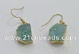 NGE325 10*14mm - 12*16mm freeform druzy agate gemstone earrings