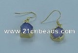 NGE332 9mm - 11mm freeform druzy agate earrings wholesale