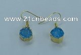 NGE334 9mm - 11mm freeform druzy agate earrings wholesale