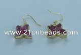 NGE356 10*14mm - 12*16mm butterfly druzy agate earrings wholesale