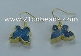 NGE357 10*14mm - 12*16mm butterfly druzy agate earrings wholesale