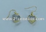 NGE360 10*10mm - 11*11mm heart druzy agate earrings wholesale