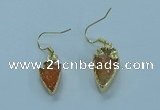 NGE381 9*18mm - 10*20mm arrowhead druzy agate earrings wholesale