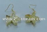 NGE389 20mm - 22mm starfish druzy agate earrings wholesale