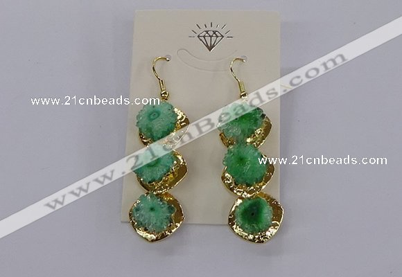 NGE396 10*32mm - 12*38mm druzy agate gemstone earrings