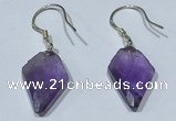 NGE423 11*16mm arrowhead-shaped amethyst earrings wholesale