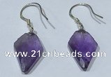 NGE423 11*16mm arrowhead-shaped amethyst earrings wholesale