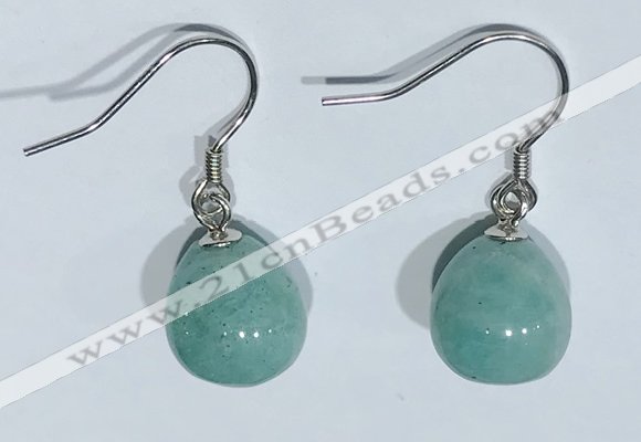 NGE427 10*10mm teardrop amazonite earrings wholesale