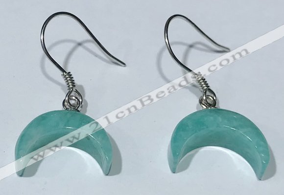 NGE433 10*14mm moon-shaped amazonite earrings wholesale