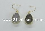 NGE45 12*15mm - 13*18mm teardrop druzy agate earrings