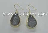 NGE46 15*20mm - 16*22mm teardrop druzy agate earrings