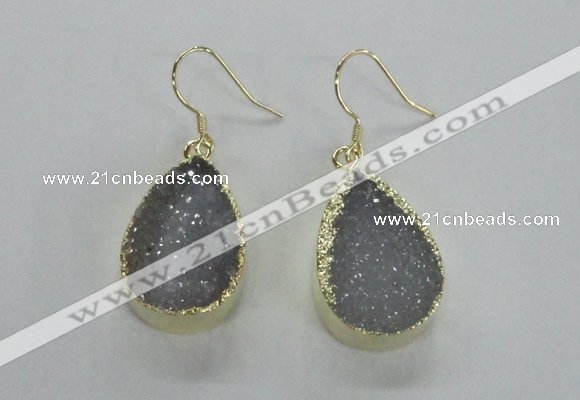 NGE46 15*20mm - 16*22mm teardrop druzy agate earrings