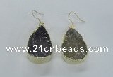 NGE47 20*28mm - 22*30mm teardrop druzy agate earrings