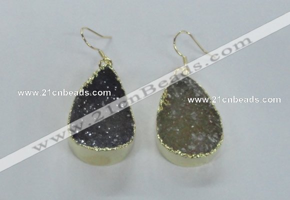 NGE47 20*28mm - 22*30mm teardrop druzy agate earrings