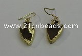 NGE5000 16*20mm - 18*25mm arrowhead smoky quartz earrings