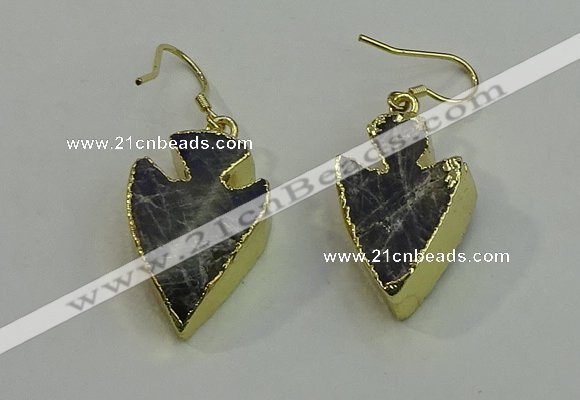 NGE5005 18*25mm - 20*30mm arrowhead labradorite earrings