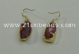 NGE5009 10*22mm - 12*25mm freeform red agate gemstone earrings