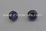 NGE5016 12mm freeform druzy agate gemstone earrings wholesale