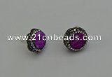 NGE5017 12mm freeform druzy agate gemstone earrings wholesale