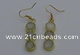 NGE5040 10*30mm - 10*32mm druzy agate gemstone earrings wholesale