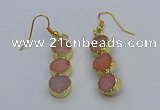 NGE5042 10*30mm - 10*32mm druzy agate gemstone earrings wholesale