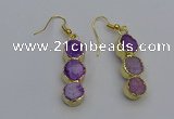 NGE5043 10*30mm - 10*32mm druzy agate gemstone earrings wholesale