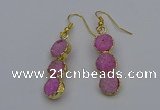 NGE5044 10*30mm - 10*32mm druzy agate gemstone earrings wholesale