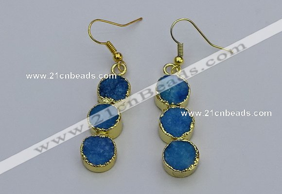 NGE5045 10*30mm - 10*32mm druzy agate gemstone earrings wholesale