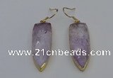 NGE5052 12*35mm - 15*40mm arrowhead amethyst pendants wholesale