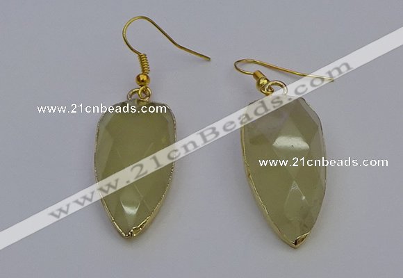 NGE5057 12*35mm - 15*40mm arrowhead lemon quartz pendants