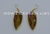 NGE5064 12*35mm - 15*40mm arrowhead yellow tiger eye pendants