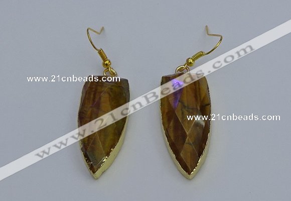 NGE5064 12*35mm - 15*40mm arrowhead yellow tiger eye pendants