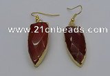 NGE5068 12*35mm - 15*40mm arrowhead red rabbit hair pendants