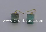 NGE5092 10*15mm cube amazonite gemstone earrings wholesale