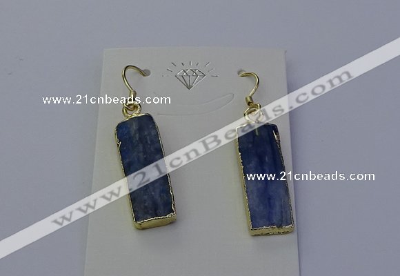 NGE5102 9*25mm rectangle blue kyanite earrings wholesale