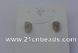 NGE5109 5*8mm freeform plated druzy quartz earrings wholesale