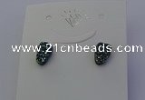 NGE5110 5*8mm freeform plated druzy quartz earrings wholesale