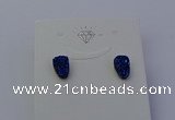 NGE5112 5*8mm freeform plated druzy quartz earrings wholesale