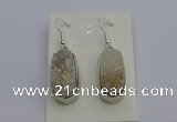 NGE5120 10*22mm - 12*25mm freeform plated druzy quartz earrings