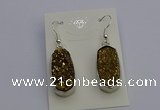 NGE5122 10*22mm - 12*25mm freeform plated druzy quartz earrings