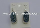 NGE5123 10*22mm - 12*25mm freeform plated druzy quartz earrings