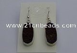 NGE5126 10*22mm - 12*25mm freeform plated druzy quartz earrings