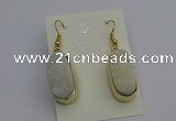 NGE5130 10*22mm - 12*25mm freeform plated druzy quartz earrings