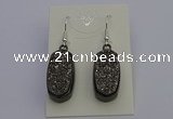 NGE5141 10*22mm - 12*25mm freeform plated druzy quartz earrings