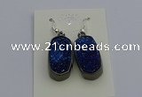 NGE5147 10*22mm - 12*25mm freeform plated druzy quartz earrings