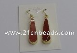 NGE5171 10*28mm - 10*30mm flat teardrop mookaite earrings