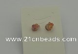 NGE5180 5*8mm - 6*10mm nuggets plated druzy quartz earrings